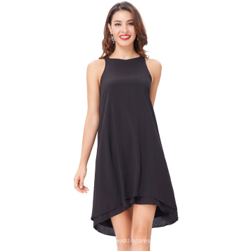 Kate Kasin Sexy Mulheres sem mangas Shallow V-Neck vestido de algodão de duas camadas KK000645-1